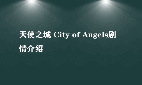 天使之城 City of Angels剧情介绍