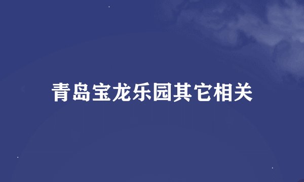 青岛宝龙乐园其它相关