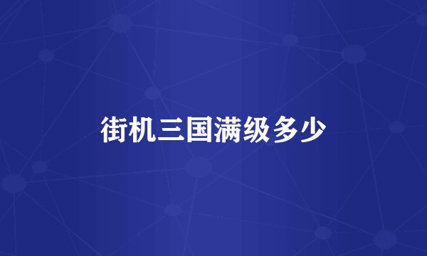 街机三国满级多少