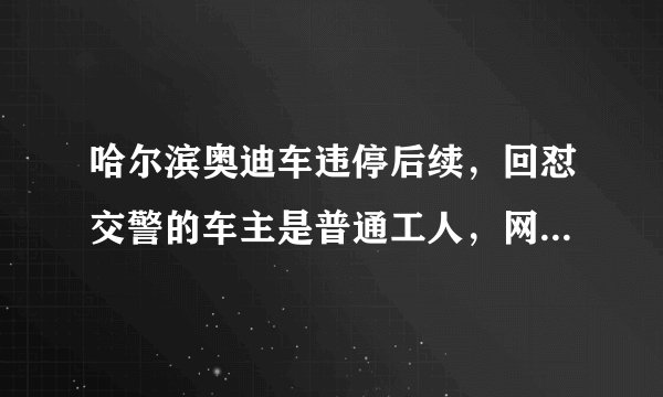 哈尔滨奥迪车违停后续，回怼交警的车主是普通工人，网友不买账