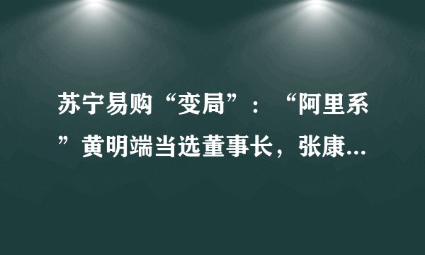 苏宁易购“变局”：“阿里系”黄明端当选董事长，张康阳入替董事会