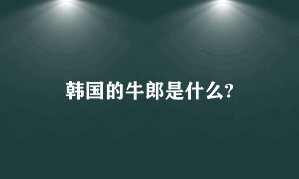 韩国的牛郎是什么?