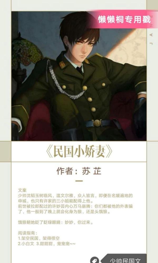 小说推文「少帅民国合集」