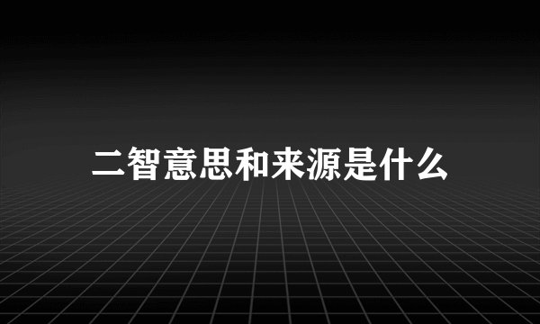 二智意思和来源是什么