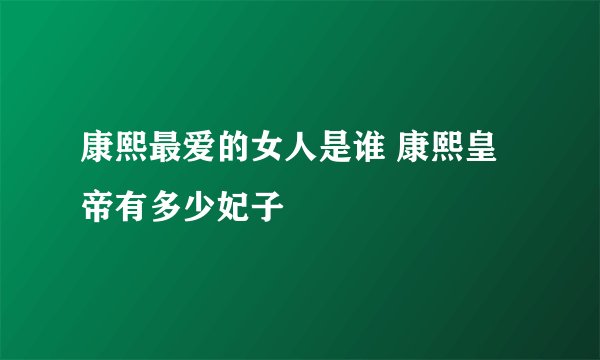 康熙最爱的女人是谁 康熙皇帝有多少妃子