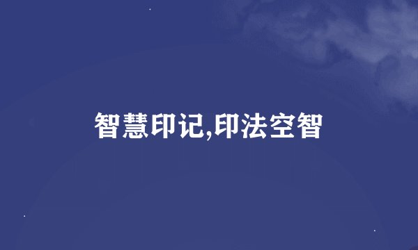 智慧印记,印法空智