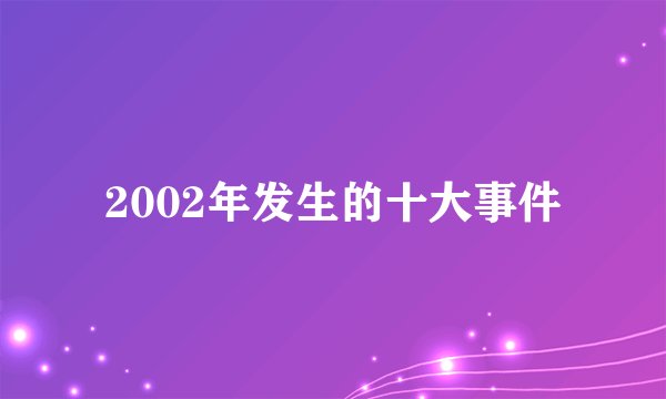 2002年发生的十大事件