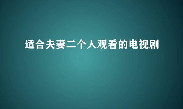 适合夫妻二个人观看的电视剧