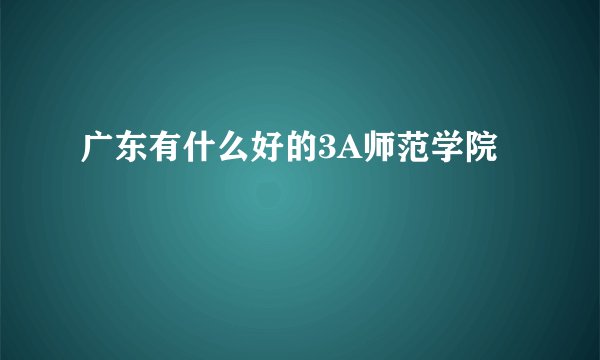 广东有什么好的3A师范学院