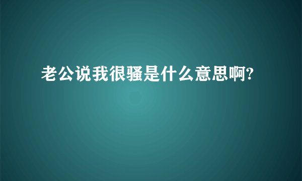 老公说我很骚是什么意思啊?
