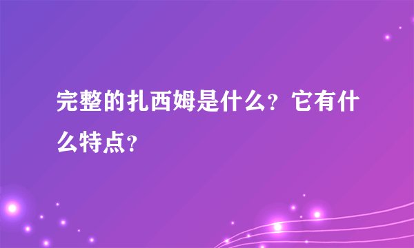 完整的扎西姆是什么？它有什么特点？