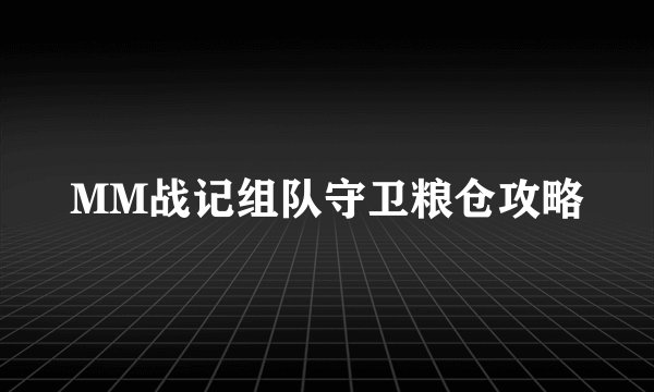 MM战记组队守卫粮仓攻略