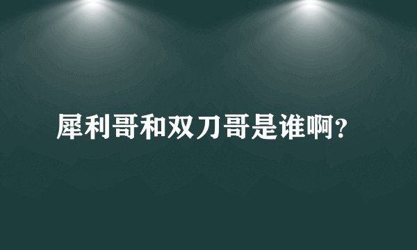 犀利哥和双刀哥是谁啊？