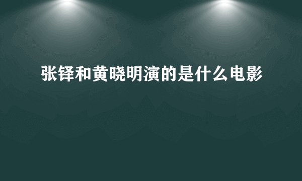 张铎和黄晓明演的是什么电影