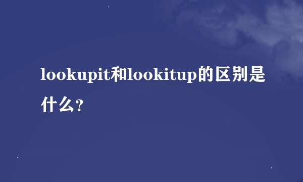 lookupit和lookitup的区别是什么？