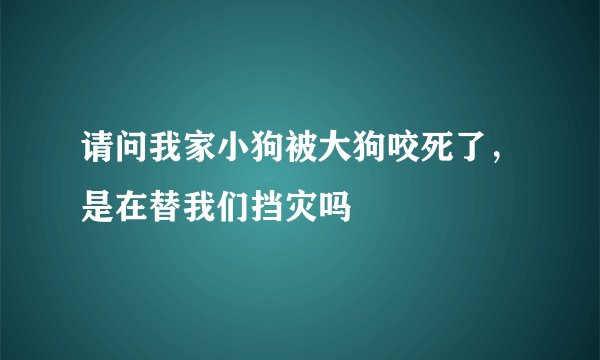 请问我家小狗被大狗咬死了，是在替我们挡灾吗