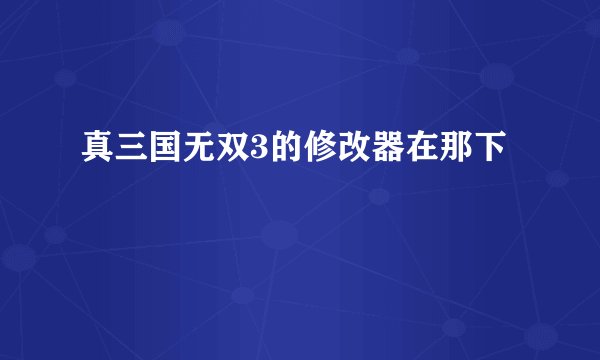 真三国无双3的修改器在那下