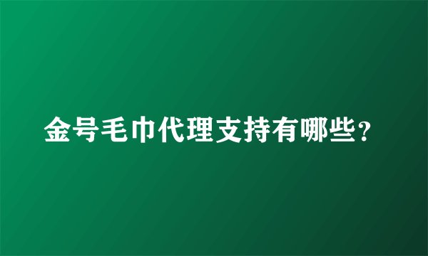 金号毛巾代理支持有哪些？