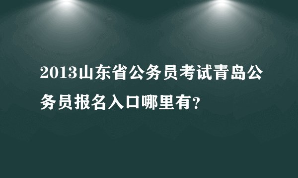 2013山东省公务员考试青岛公务员报名入口哪里有？