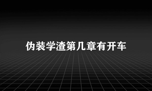 伪装学渣第几章有开车