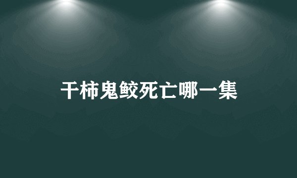 干柿鬼鲛死亡哪一集