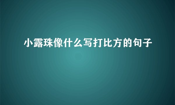 小露珠像什么写打比方的句子