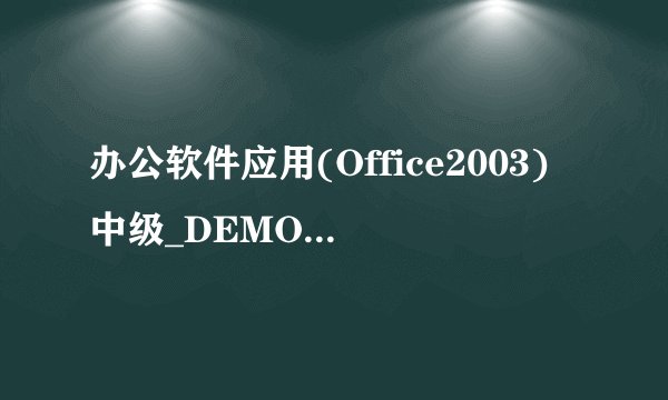 办公软件应用(Office2003)中级_DEMO盘授权号和序列号是多少？急用！我马上要考试了。拜托各位了