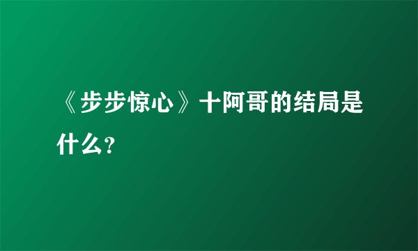 《步步惊心》十阿哥的结局是什么？