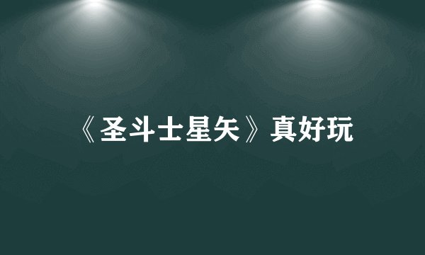 《圣斗士星矢》真好玩
