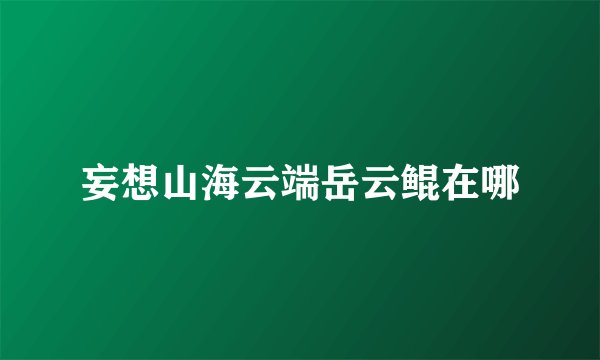 妄想山海云端岳云鲲在哪