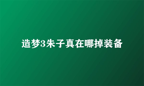 造梦3朱子真在哪掉装备