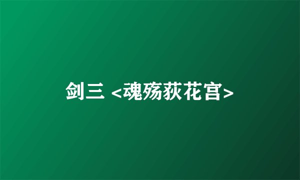 剑三 <魂殇荻花宫>