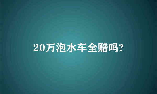 20万泡水车全赔吗?