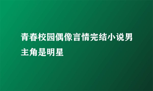 青春校园偶像言情完结小说男主角是明星
