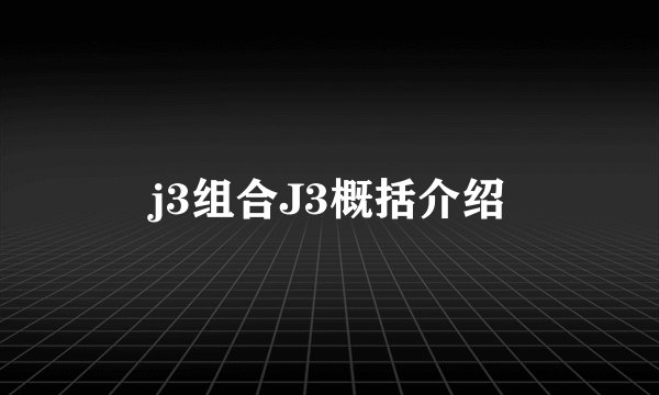 j3组合J3概括介绍