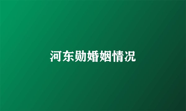 河东勋婚姻情况