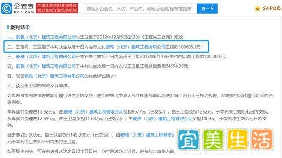 著名演员王珞丹因拖欠工程款,被强制执行31万元