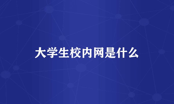 大学生校内网是什么