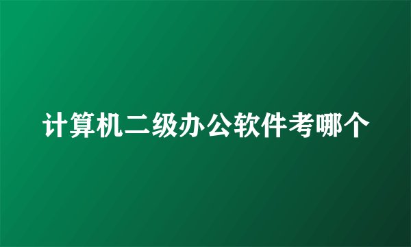 计算机二级办公软件考哪个