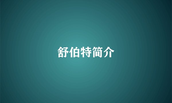 舒伯特简介