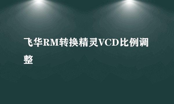 飞华RM转换精灵VCD比例调整