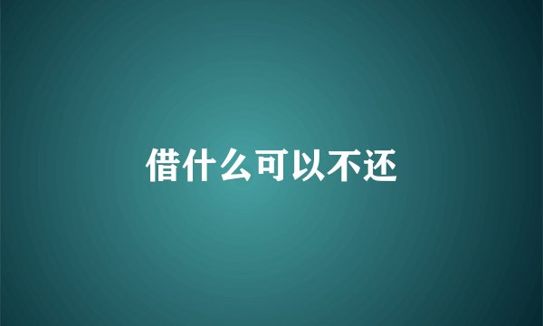 借什么可以不还