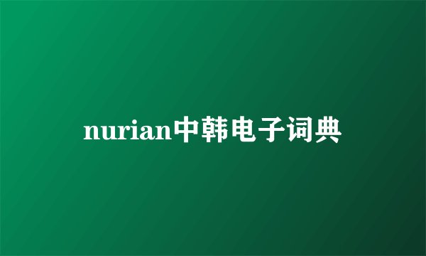 nurian中韩电子词典