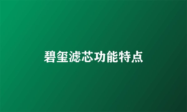碧玺滤芯功能特点
