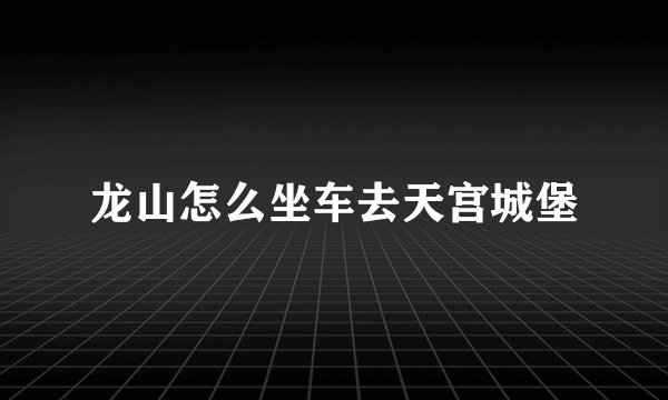 龙山怎么坐车去天宫城堡