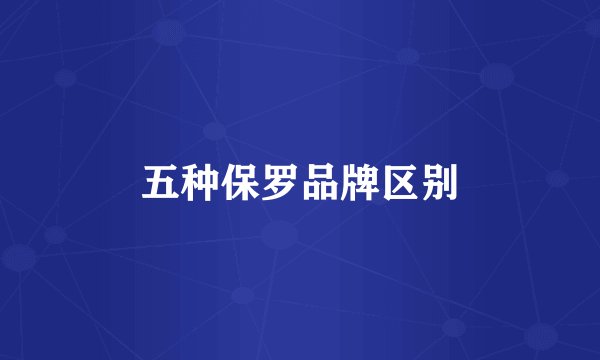 五种保罗品牌区别