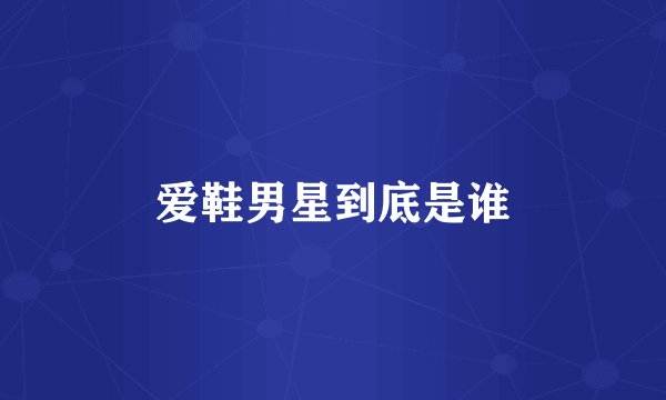 爱鞋男星到底是谁