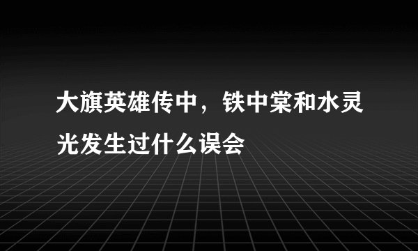大旗英雄传中,铁中棠和水灵光发生过什么误会