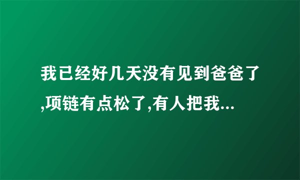 我已经好几天没有见到爸爸了,项链有点松了,有人把我的项链弄坏了,我找到爸爸