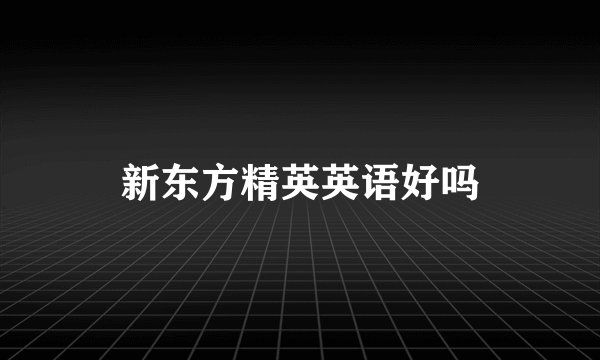 新东方精英英语好吗